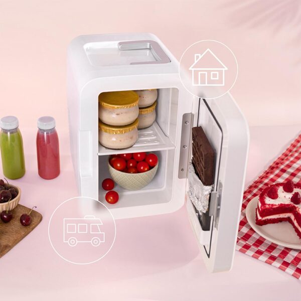 Imagen 7 Frigorífico mini Bolero MiniCooling 10L Bahamas Pink con función frío y calor (7-65 ºC). Conexión 12V/220V ideal para coches, oficinas y caravanas.
