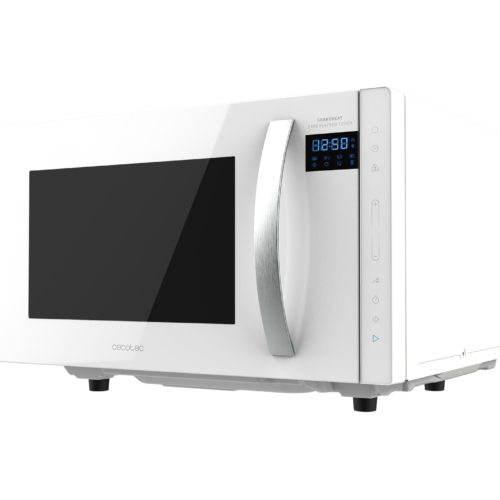 Vista frontal del microondas digital Cecotec Proclean 2500 con panel de control táctil y mando giratorio