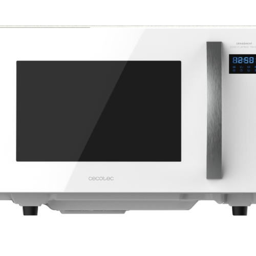 Imagen 2 Microondas Cecotec GrandHeat 2300 Flatbed Touch White de 23L y 800W. Tecnología sin plato, 8 funciones preconfiguradas y diseño elegante en color blanco.
