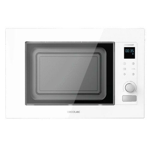 Imagen 2 Microondas encastrable de 21L con grill, 1200 W y panel táctil. Diseño en blanco con revestimiento cerámico y 8 funciones preconfiguradas para tu cocina.
