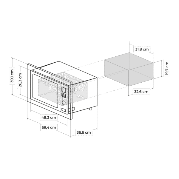 Imagen 7 Microondas encastrable GrandHeat 2500 Built-in Steel de 25 L con grill. Potencia de 900 W, diseño en acero inoxidable y 8 funciones preconfiguradas de cocina.