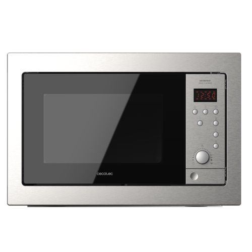 Imagen 2 Microondas encastrable digital Cecotec de 25 litros y 900 W. Incluye grill, 8 funciones preconfiguradas y acabado en acero negro para una cocina moderna y funcional.