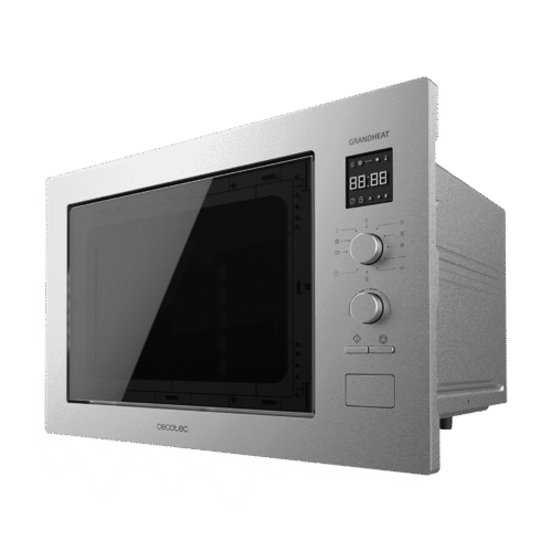 Vista frontal del microondas digital Cecotec Proclean 2500 con panel de control táctil y mando giratorio