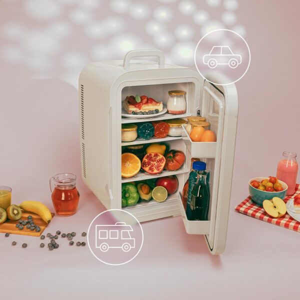 Imagen 7 Frigorífico portátil Bolero MiniCooling 25L Bahamas Pink. Enfría hasta 7ºC y calienta hasta 65ºC. Compatible con 12V y 220V para coches, caravanas y hogar.