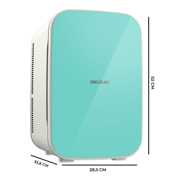 144-Imagen-3 Imagen 3 Mini nevera portátil Cecotec Bolero MiniCooling 25L Bahamas Mint. Función frío y calor (7-65 ºC), conexión 12V/220V para coche y hogar, y capacidad de 25 litros.
