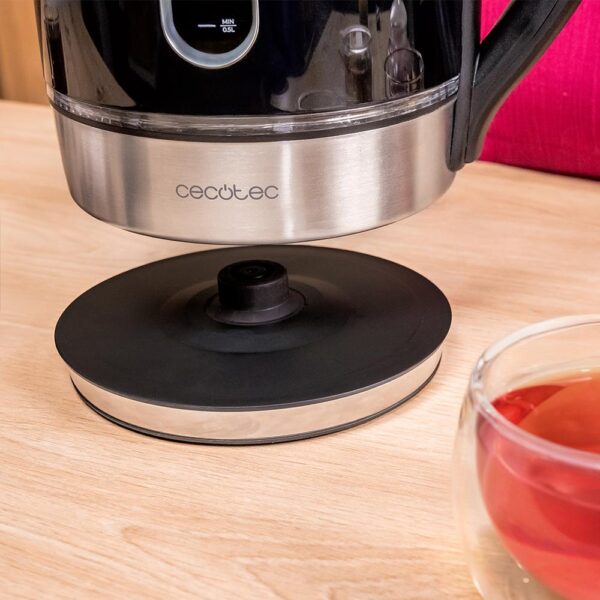 Imagen 7 Hervidor Cecotec Thermosense 400 VisionLight de 1,7L y 2200W. Con pantalla LED, control de temperatura ajustable y vidrio de borosilicato resistente.