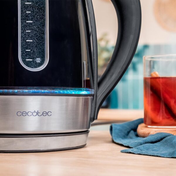 Imagen 8 Hervidor Cecotec Thermosense 400 VisionLight de 1,7L y 2200W. Con pantalla LED, control de temperatura ajustable y vidrio de borosilicato resistente.