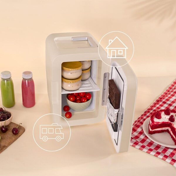 Imagen 7 Nevera portátil Bolero MiniCooling 6L Bahamas Beige. Función frío y calor (5-65ºC), conexión 12V-220V ideal para coche y oficina. Diseño retro compacto.