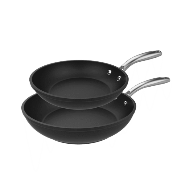 Vista frontal del Set de 6 cuchillos Cecotec Swiss Chef color negro con hojas de acero inoxidable y revestimiento cerámico en su caja original