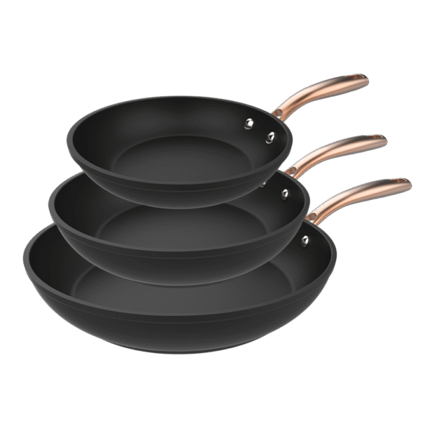 Vista frontal del Set de 6 cuchillos Cecotec Swiss Chef color negro con hojas de acero inoxidable y revestimiento cerámico en su caja original