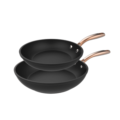 Vista frontal del Set de 6 cuchillos Cecotec Swiss Chef color negro con hojas de acero inoxidable y revestimiento cerámico en su caja original