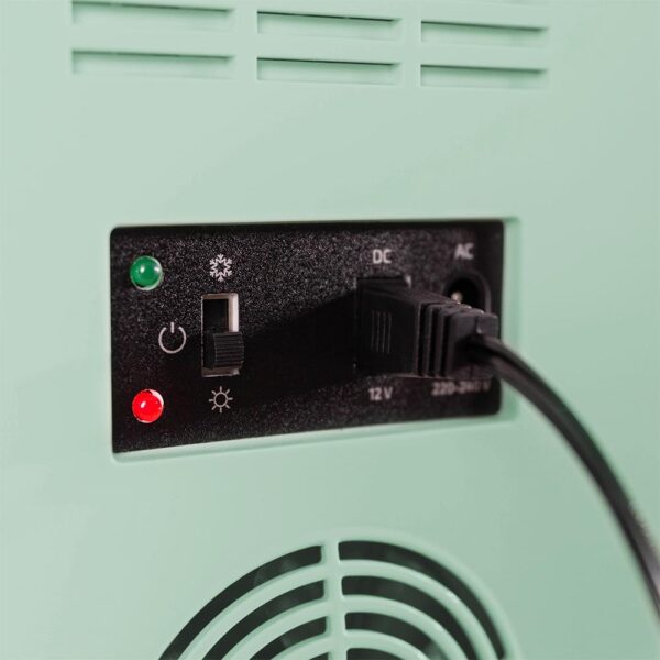 148-Imagen-8 Imagen 8 Mini nevera Bolero MiniCooling 6L Bahamas Mint. Funcionamiento 12V/220V, función frío y calor (5-65ºC), diseño retro compacto ideal para coches y caravanas.