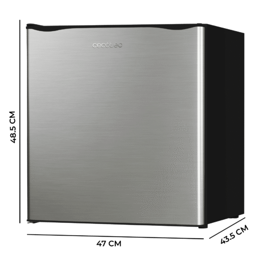 Imagen 2 Mini frigorífico Cecotec GrandCooler 20000 SilentCompress Inox E de 46L. Compresor silencioso, eficiencia clase E y compartimento congelador integrado.
