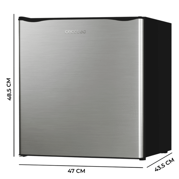 Imagen 2 Mini frigorífico Cecotec GrandCooler 20000 SilentCompress Inox E de 46L. Compresor silencioso, eficiencia clase E y compartimento congelador integrado.