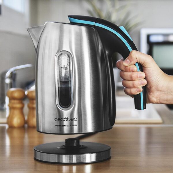 Imagen 3 Hervidor de agua eléctrico de acero inoxidable con 1,2 L y 1630 W. Incluye filtro antical desmontable, base 360º y sistema libre de BPA para máxima seguridad.