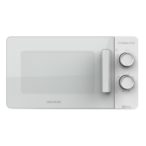 Imagen 2 Microondas blanco Cecotec ProClean 3120 de 20 litros con grill. Cuenta con revestimiento interior Ready2Clean, tecnología 3DWave y 6 niveles de potencia.