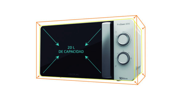 Imagen 6 Microondas ProClean 3010 de 20 litros y 700 W con tecnología 3DWave y revestimiento Ready2Clean para una limpieza fácil. Potencia y eficiencia para tu cocina.