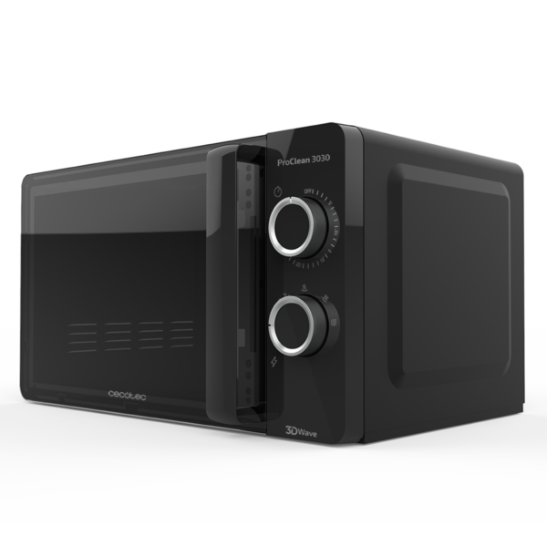 Microondas Cecotec ProClean 3010 color blanco con mandos giratorios y tirador frontal