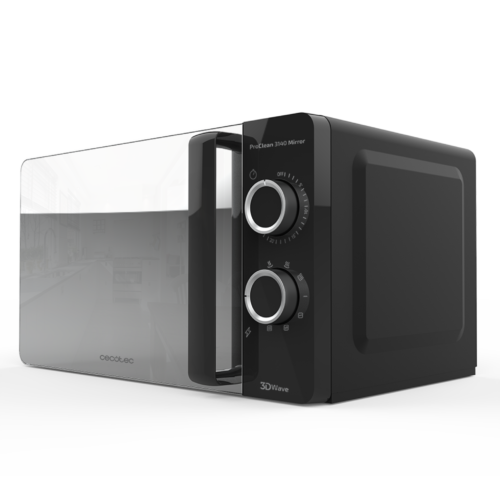 Microondas Cecotec ProClean 3010 color blanco con mandos giratorios y tirador frontal