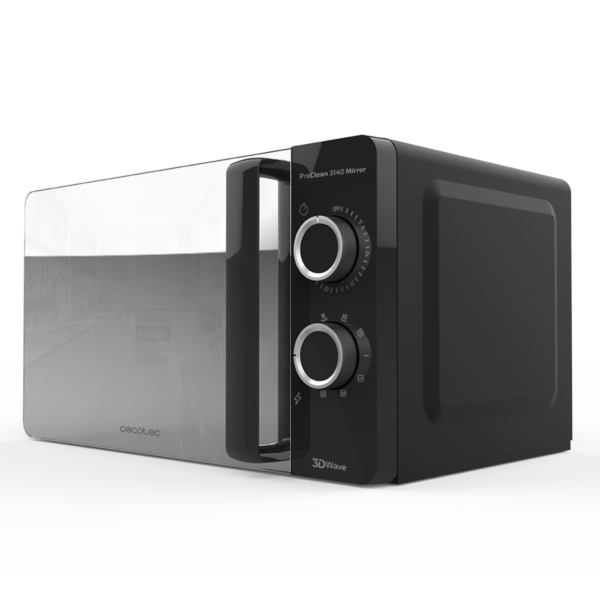 Microondas Cecotec ProClean 3010 color blanco con mandos giratorios y tirador frontal
