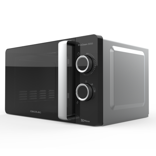 Microondas Cecotec ProClean 3010 color blanco con mandos giratorios y tirador frontal