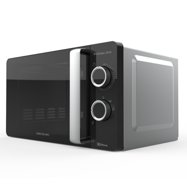 Microondas Cecotec ProClean 3010 color blanco con mandos giratorios y tirador frontal