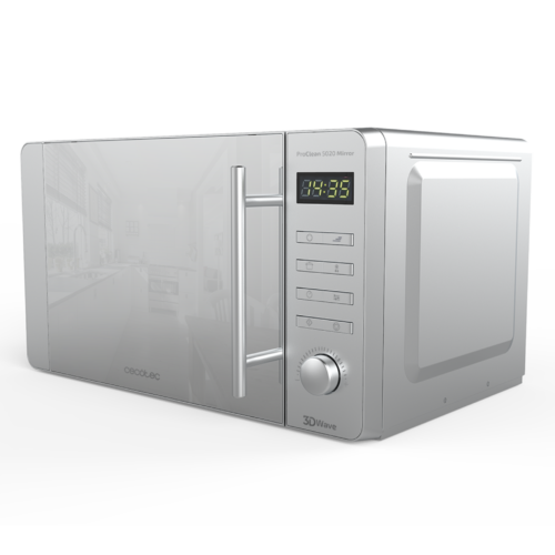 Microondas Cecotec ProClean 3010 color blanco con mandos giratorios y tirador frontal