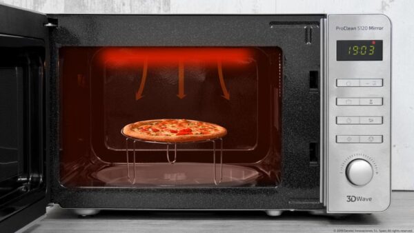 Imagen 6 Microondas Cecotec ProClean 5120 Inox de 20 L con 700 W y grill de 800 W. Incorpora revestimiento Ready2Clean, tecnología 3DWave y puerta de espejo.