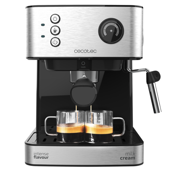 Vista frontal del microondas digital Cecotec Proclean 2500 con panel de control táctil y mando giratorio