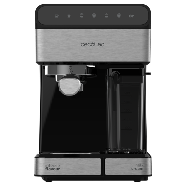 Imagen 2 Cafetera semiautomática Cecotec Power Instant-ccino 20 Touch Serie Nera con 20 bares, 1350 W, panel táctil y depósito de leche para capuchinos perfectos.