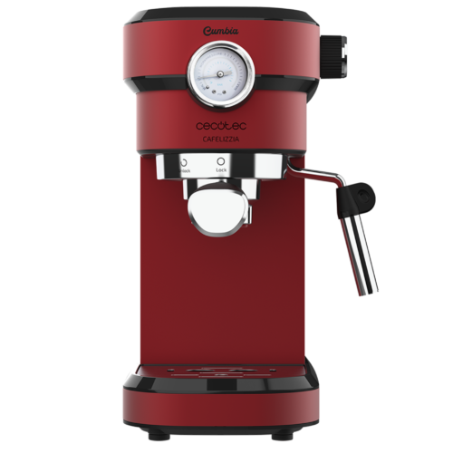 Imagen 2 Cafetera express Cafelizzia 790 Shiny Pro de 1350 W y 20 bares. Diseño compacto en rojo con manómetro, sistema Thermoblock y vaporizador para un café profesional.