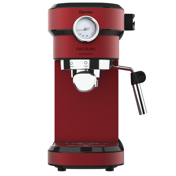 Imagen 2 Cafetera express Cafelizzia 790 Shiny Pro de 1350 W y 20 bares. Diseño compacto en rojo con manómetro, sistema Thermoblock y vaporizador para un café profesional.