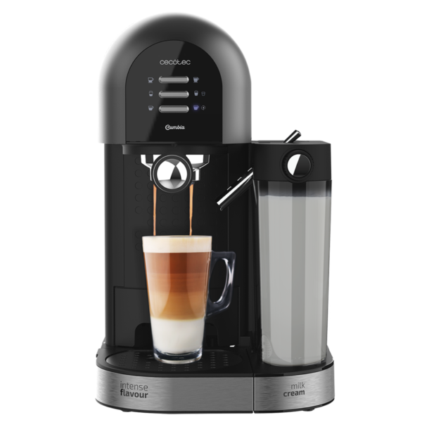 Vista frontal del microondas digital Cecotec Proclean 2500 con panel de control táctil y mando giratorio