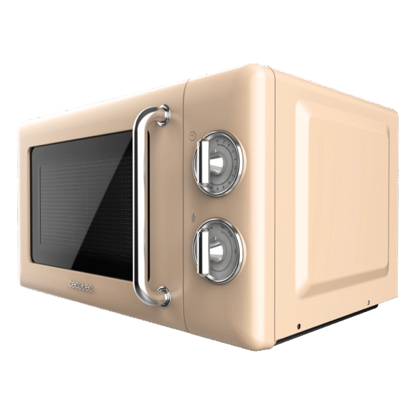 Imagen 2 Microondas mecánico Cecotec ProClean 3010 Retro Beige de 20 litros y 700 W. Diseño vintage con temporizador y mandos giratorios para un uso muy sencillo.
