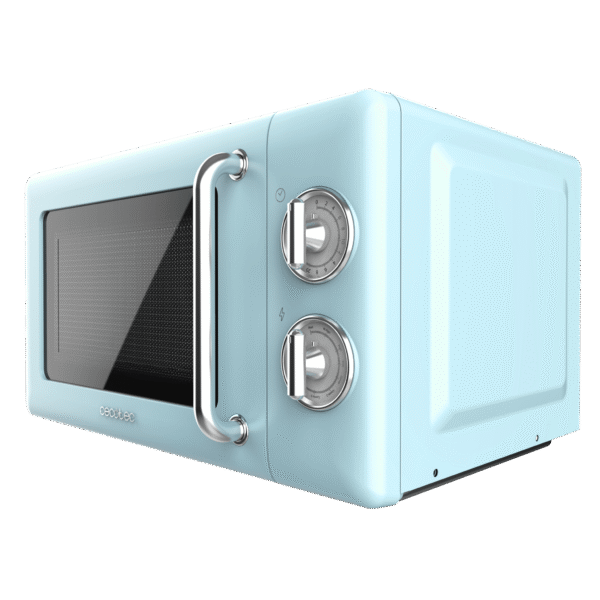 Imagen 2 Microondas Cecotec ProClean 3110 Retro Blue. Diseño vintage con 20 litros de capacidad, 700 W de potencia y función grill. Ideal para calentar y gratinar.