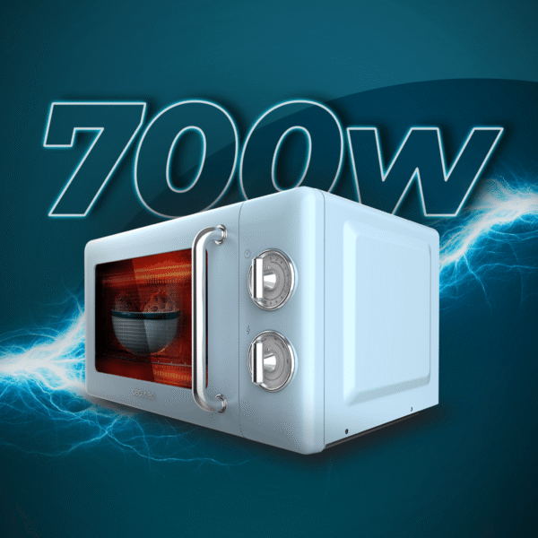 Imagen 4 Microondas Cecotec ProClean 3110 Retro Blue. Diseño vintage con 20 litros de capacidad, 700 W de potencia y función grill. Ideal para calentar y gratinar.