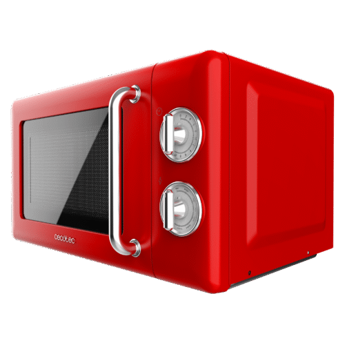 Imagen 2 Microondas mecánico Cecotec ProClean 3110 Retro Red de 20 litros y 700 W. Incluye función grill y diseño vintage rojo que aporta estilo único a tu cocina.