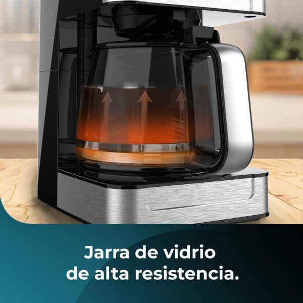 Imagen 7 Cafetera de goteo Cecotec Coffee 56 Heat con 950 W, capacidad de 1.5 litros para 12 tazas, acabado en acero inoxidable y sistema intensificador de aroma.