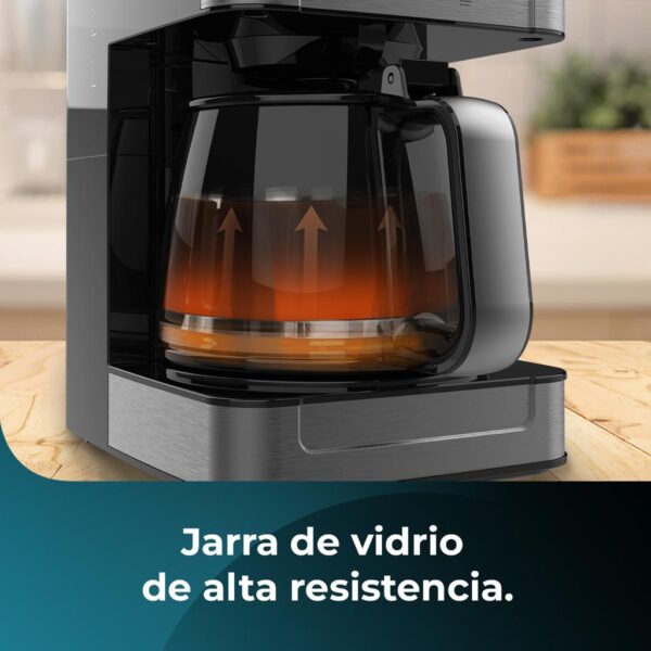 Imagen 7 Cafetera de goteo digital Coffee 56 Time de Cecotec con 950 W, capacidad de 1.5 L para 12 tazas, programable 24h y función Extra Aroma para un sabor intenso.