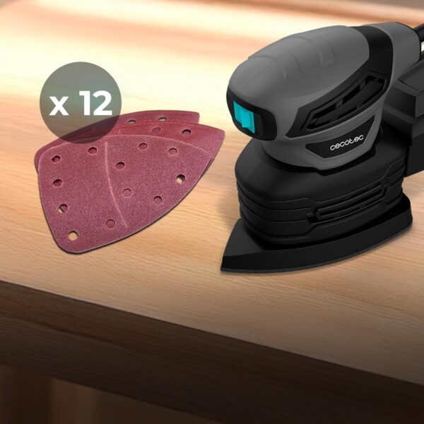 Imagen 5 Lijadora orbital PerfectSurface 180 Delta de Cecotec con 180 W de potencia. Su diseño triangular permite un lijado preciso en esquinas y bordes difíciles.