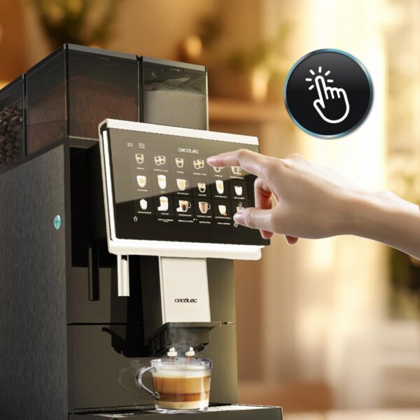 Imagen 3 Cafetera superautomática Cremmaet Lounge de Cecotec con 19 bares y sistema Thermoblock. Disfruta de cafés recién molidos con un diseño compacto y elegante.