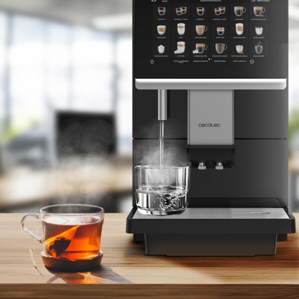 Imagen 6 Cafetera superautomática Cremmaet Lounge de Cecotec con 19 bares y sistema Thermoblock. Disfruta de cafés recién molidos con un diseño compacto y elegante.