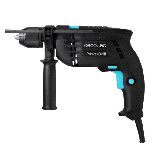 Imagen 2 Taladro percutor PowerDrill 850 Keyless de Cecotec con 850 W, 4800 rpm y portabrocas de 13 mm. Incluye maletín y 9 brocas para perforar madera, metal y pared.