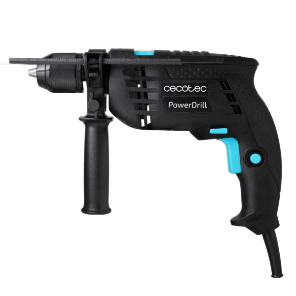 181-Imagen-2 Imagen 2 Taladro percutor PowerDrill 850 Keyless de Cecotec con 850 W, 4800 rpm y portabrocas de 13 mm. Incluye maletín y 9 brocas para perforar madera, metal y pared.