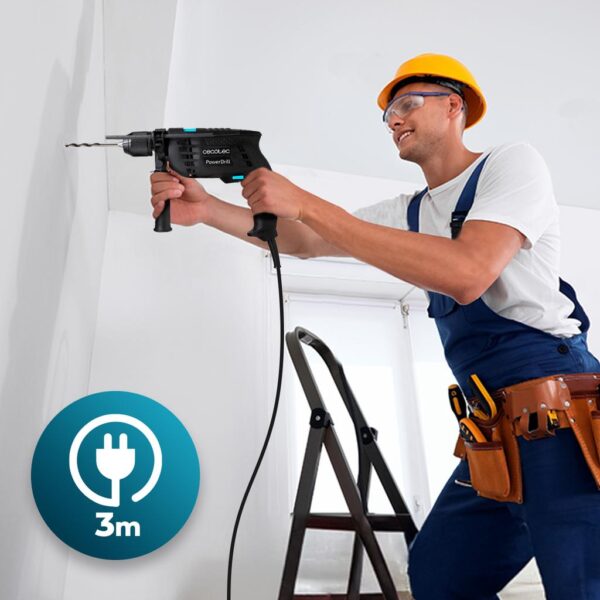 181-Imagen-5 Imagen 5 Taladro percutor PowerDrill 850 Keyless de Cecotec con 850 W, 4800 rpm y portabrocas de 13 mm. Incluye maletín y 9 brocas para perforar madera, metal y pared.