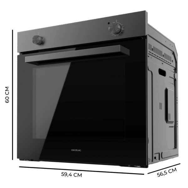 Imagen 3 Horno integrable Cecotec Bolero Hexa C126000 Dark Inox A con 77 litros de capacidad, 4 funciones de cocción, 2800 W de potencia y eficiencia energética clase A.