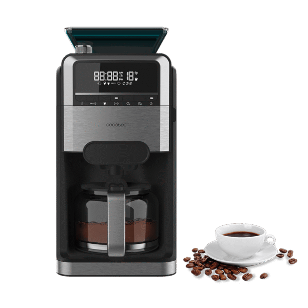 Vista frontal del microondas digital Cecotec Proclean 2500 con panel de control táctil y mando giratorio