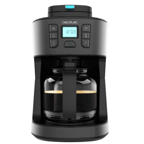 Vista frontal del microondas digital Cecotec Proclean 2500 con panel de control táctil y mando giratorio