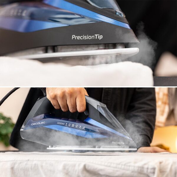 1877-Imagen-7 Imagen 7 Plancha Cecotec IronHero 3200 Double Steam i-Pump de 3200 W con golpe de vapor de 285 g/min, suela anodizada y tecnología de doble salida de vapor.