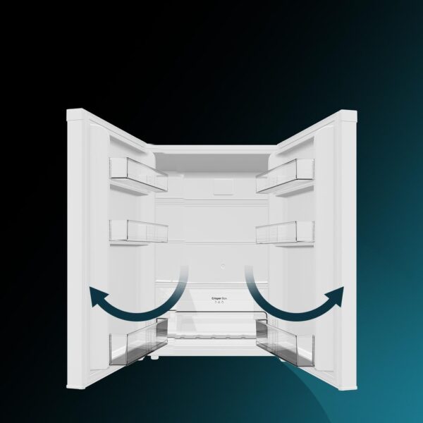 Imagen 7 Mini frigorífico Bolero CoolMarket TT 133 L White de Cecotec. Capacidad de 133L, eficiencia energética clase E, Crisper Box y control de temperatura ajustable.